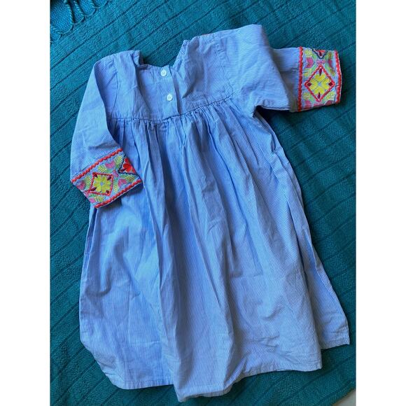 Cheeni Lysette Dress Oxacan Embroidered Striped Mi Golondria ~ Size 3T Adorable - Picture 6 of 10